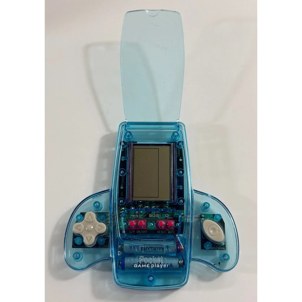 Pocket Game‎ Player Handheld Console Kids OS Blue Transparent Brick Game Retro